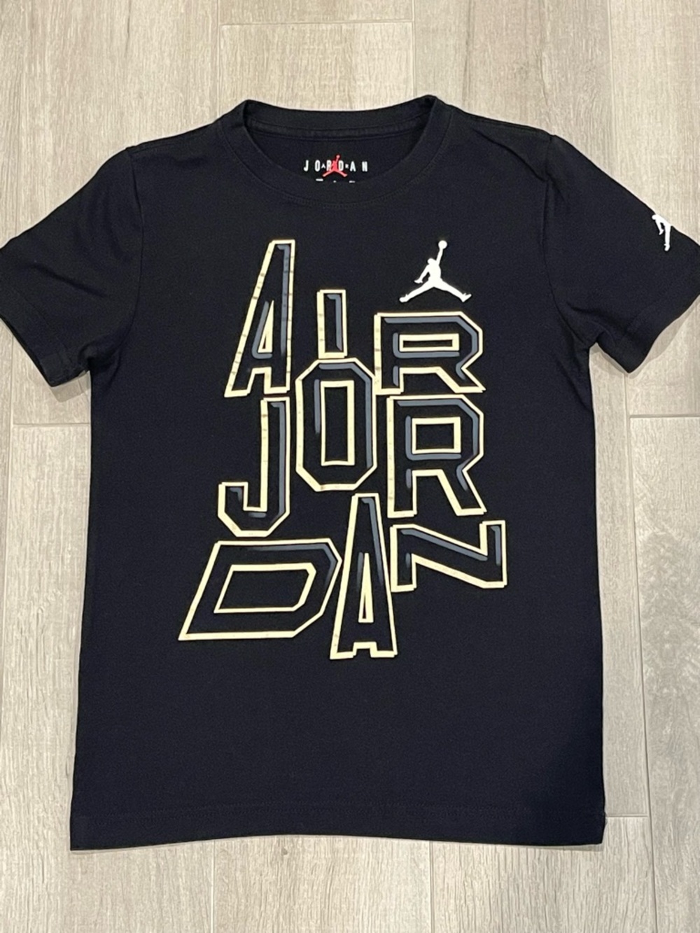 Nike Air Jordan Boys Black Graphic T-Shirt Size S (8-10 Yrs) Jumpman Tee